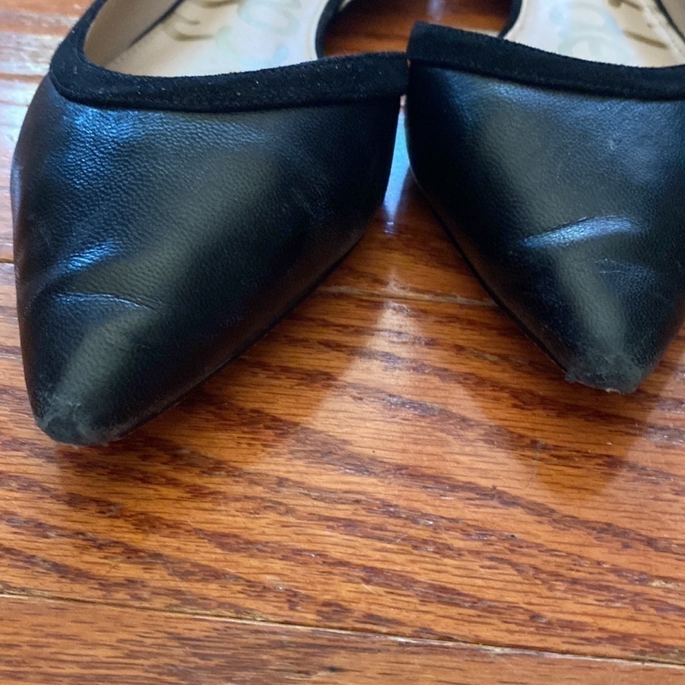 SAM Edelman black pointed toe leather flats size 10M GUC - Picture 8 of 8